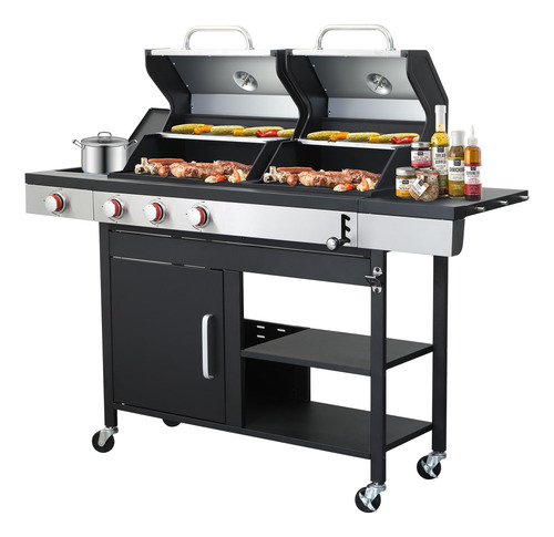 Sponsored Ad 3 Burner Propane Gas Bbq Grill With Side Burner