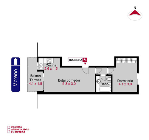 Moreno 73 Bis - Dpto De 1 Dormitorio Externo.