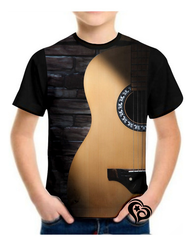 Camiseta Violão Masculina Musica Guitarra Infantil Blusa Et1