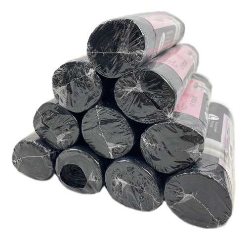  10 Rollos Bolsa Basura Mediana Negra 100lts 70x90cm 100pcs