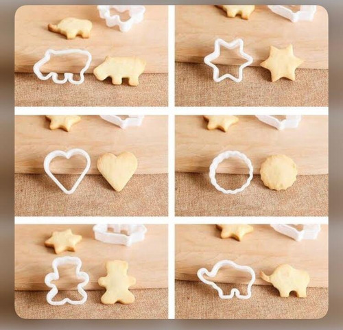 6 Forminhas Molde Massa Biscuit Biscoito Bolo Variados