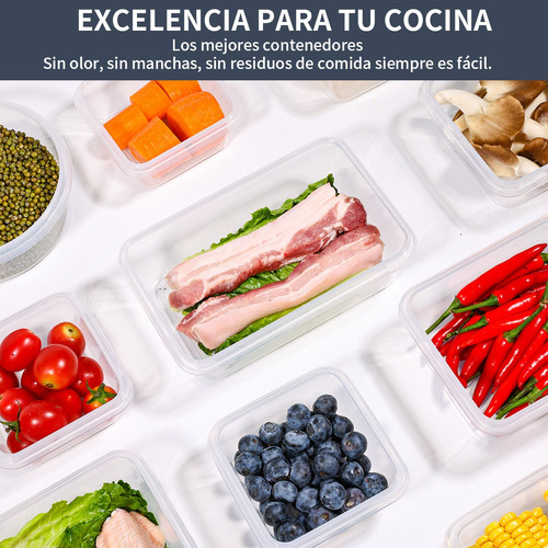 Set 12 Recipientes Para Comida Aptos Para Microondas