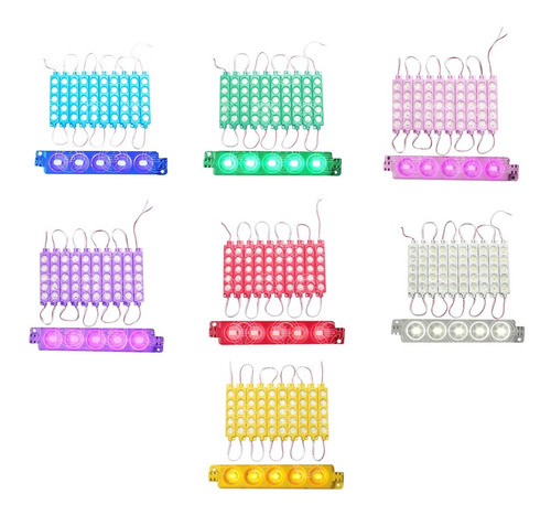 100 Modulos De 5 Leds 5630 Hiper Led Ip65 Contra Agua Colorf