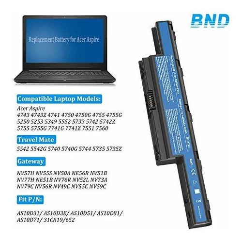 Batería Para Laptop Acer As10d31 As10d51 As10d56