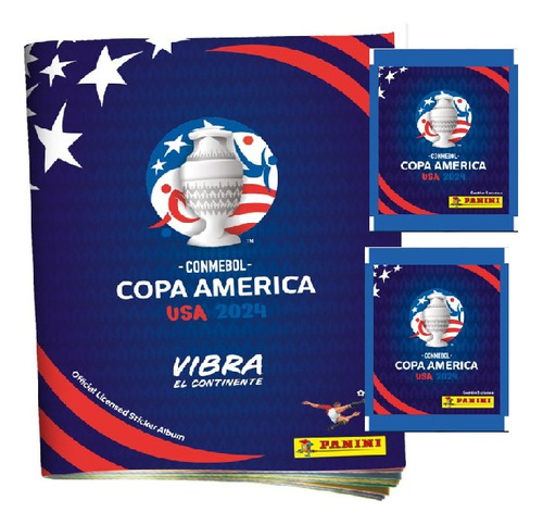 Album + Figuritas Copa America Usa2024 X 5 Sobres Panini.rey