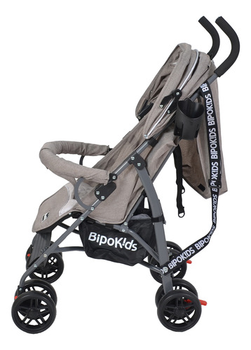 Coche Paragüita Reforzado Bebe Paseo Carrito Bipokids Beige Gris