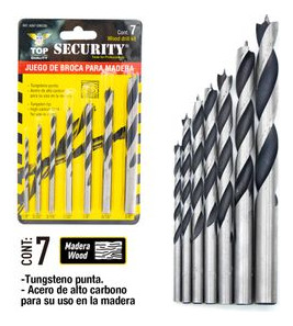 Juego De Brocas Para Madera X7 Piezas Security Mayor Y Detal