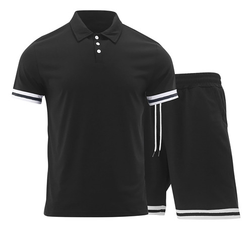 Conjunto De Camisa N De Manga Corta Con Cuello Vuelto Para H