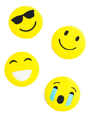 Imagen 1 de 10 de Gomas De Borrar Escolares Emoji Set X 4 Unidades Caritas 