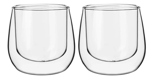 Set De 2 Vasos De Espresso Glasso Doble Pared De Vidrio Loi