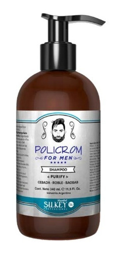 Shampoo Purify Policrom For Men X 340 Ml - Silkey Barberia