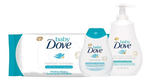 Dove Baby Kit 3 (toallitas + Sh X200 + Jabon Liqu) 