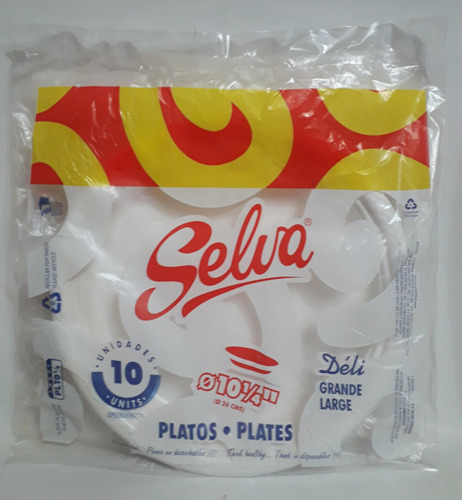 Imagen 2 de 3 de Platos Desechables Selva N° 10 De 26 Cm Precio X 3 Paquetes
