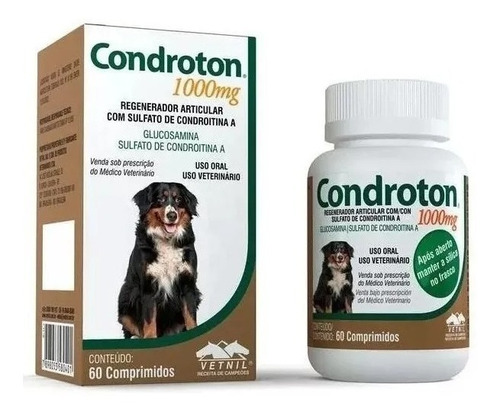 Imagem 1 de 2 de Condroton Regenerador Articular Vetnil Comprimidos 1000mg
