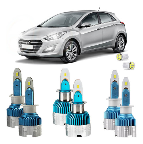 Kit Ultra Led Mi2 Hyundai I30 2013 À 2016 6000k 10000 Lúmens