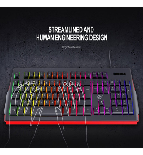 Teclado Gamer Havit Iluminado En Colores Gaming Usb Kb500l