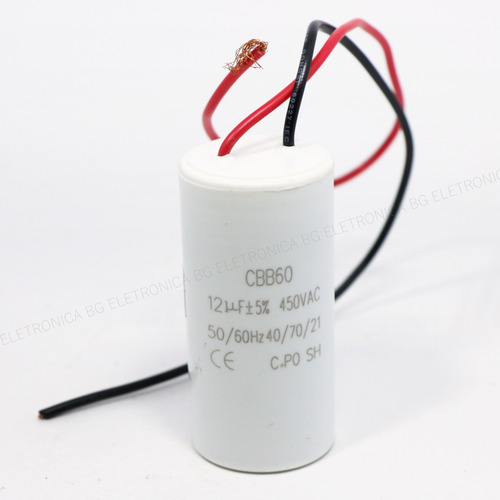 Imagem 3 de 7 de Capacitor 12uf 450vac Cbb60 Centrifuga Britania Original