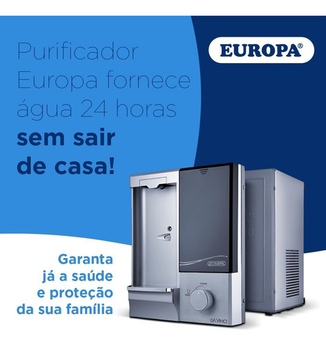 Purificador Europa Da Vinci Ice Hf Inox - Filtro C/ N Fiscal