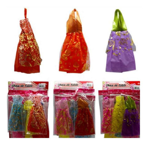 Kit Boneca Princesa Ruiva C/casaco 6 Lindos Vestidos De Gala