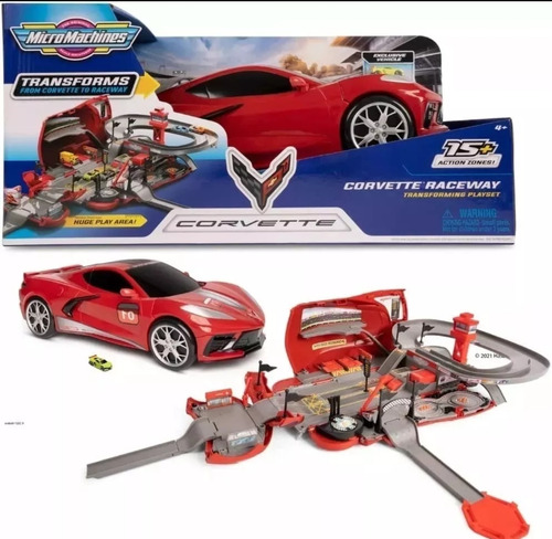 Micro Machines Corvette Rojo Transformable Raceway Pista 