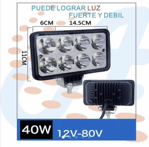 Barra Faro Led 4 Pulgadas 8 Led Profundidad 40w  12v -85v