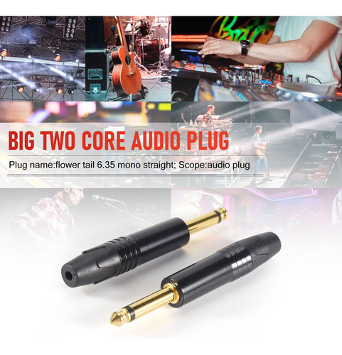 Plug Banhado A Ouro, 10 Unidades, Mono Professional, 2 Pólos