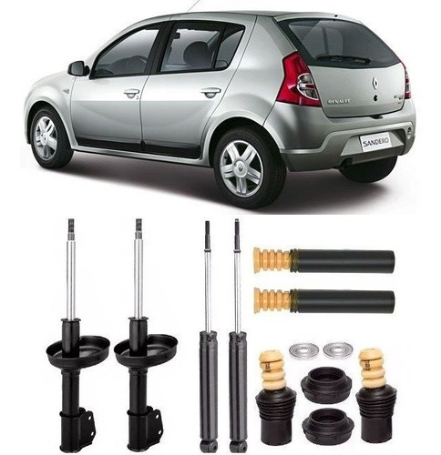 Suspensão Amortecedor+kit Batente Sandero 2008 2009 2010 011