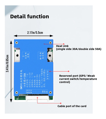 Placa De Proteção De Bateria De Lítio Ternary 14s 30a Ca