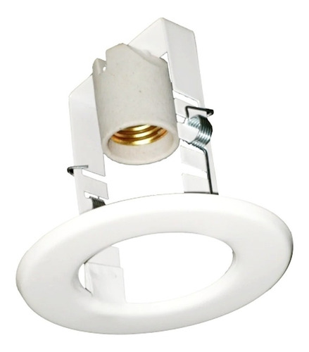 Kit 6 Spot Embutir Gesso Pvc P/ Bulbo Led Soquete E27 D621 Estrutura Branco 110v/220v
