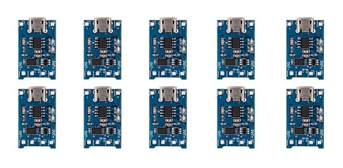 10 Pzas Modulo Tp4056 Cargador Para Pila Litio Lipo