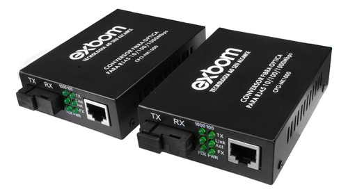 Par Conversor Mídia Fibra Óptica A+b Gigabit 1000 Mbps Rj45