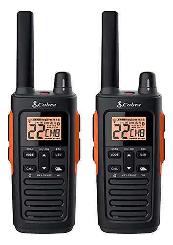 Walkie talkies impermeáveis Cobra Rx680 - recarregáveis, 60 latas