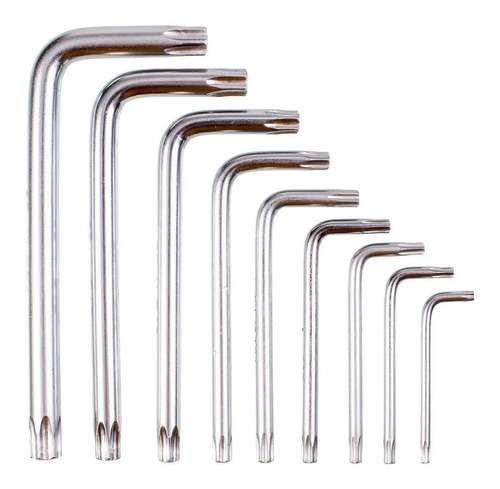 Imagen 3 de 5 de Set Bulit De Llaves Torx 9 Piezas Cromo Vanadio