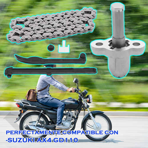 Cadena De Tiempo Tensor Y Guias Para Suzuki Ax4 Gd110 Alta