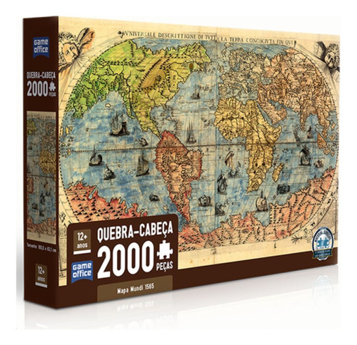 Quebra Cabeça Mapa Mundi 2000 Peças 003235 - Toyster