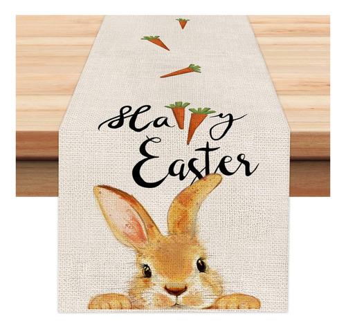 Alan Easter Table Runner Lino 180x33 Cm Conejo Pascua