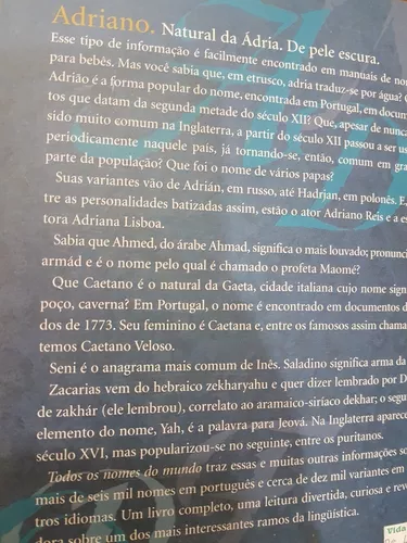 Todos Os Nomes Do Mundo - Nelson Oliver - Origem Significado