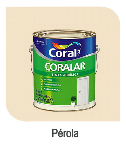 Coral Coralar tinta acrílica anti mofo econômica cores 3,6 litros cor pérola