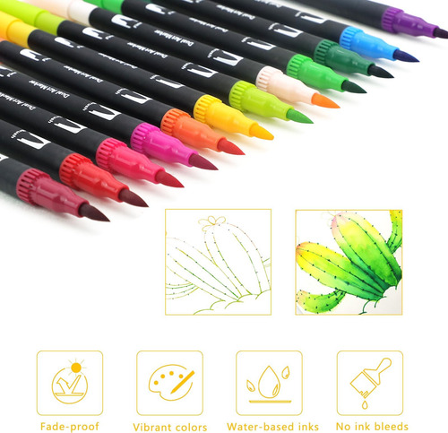 Artecho Marcadores De Doble Punta 120 Colores, Marcadores Pa