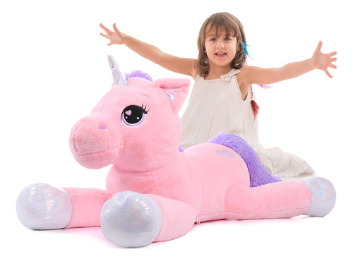 Lanmore Juguete De Peluche De Unicornio Grande De 43 Pulgad.