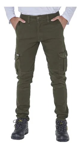 Pantalon Cargo Elastizado Pampero Trabajo Bolsillo Hombre