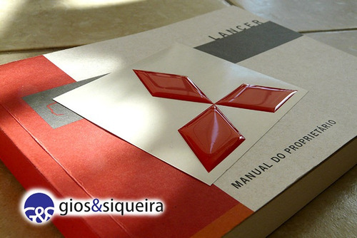Aplique Vermelho Emblema Tr4 Mitsubishi 2006 2007 08 09