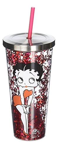 Spoontiques Betty Boop Glitter Cup Con Pajita