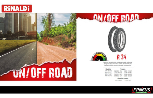 Par Pneu Xre 300 Xtz 250 90/90-21 + 120/80-18 R34 Rinaldi