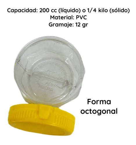 Imagen 5 de 10 de Envases Para Miel Octogonal X 200 Cc O 1/4 Kg ( 175 Unid.)