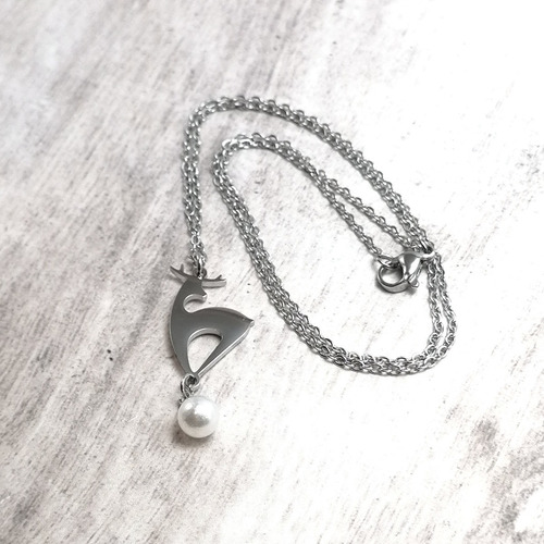 Collar Dije Reno Navidad Regalo Navideño Mujer Acero Plata