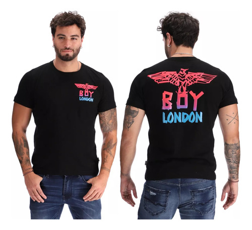 Playera Manga Corta Hombre Degradado Rosa Y Azul Boy London