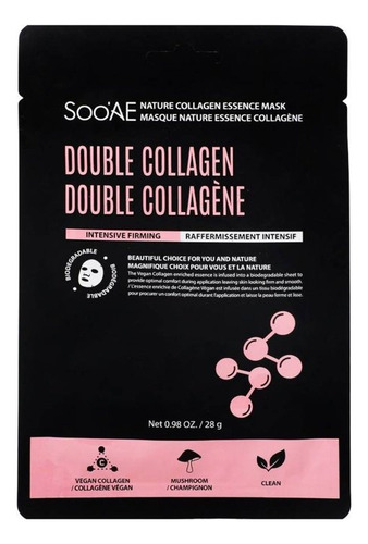 2 Pza Mascarilla Facial Soo'ae New York Doble Colágeno 28 G