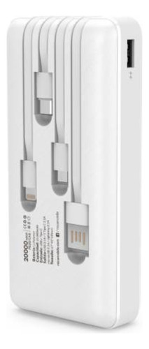 Power Bank Cargador Inalámbrico Roca 20.000 Mah 4 Salidas Blanco