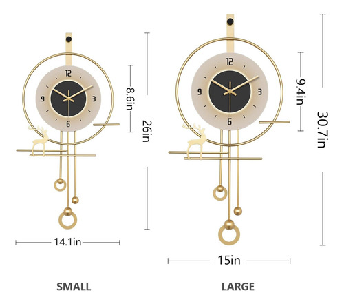 Reloj De Pared Moderno De Heboix Para Sala De Estar, Reloj D